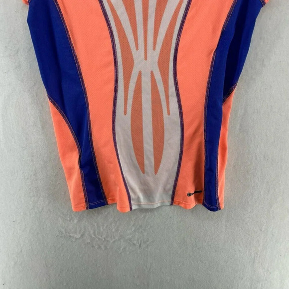 North Face T-Shirt Women Sz S Orange Blue Flight Series Flash Dry Running Fitted - Picture 9 of 12